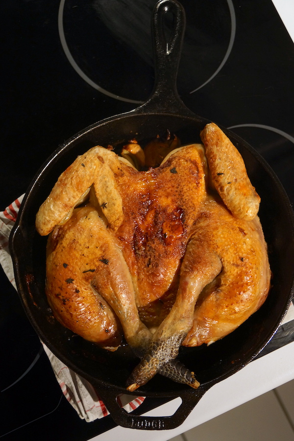 Le merveilleux poulet rôti en 30 minutes ou le Poulet à la brique.