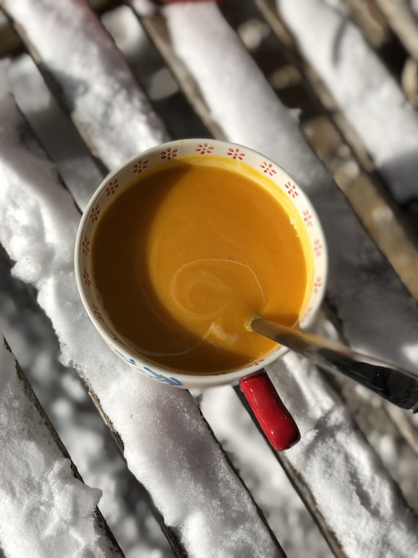 Soupe orange coco et gingembre (vegan)